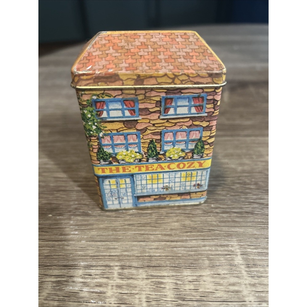 Lillian Vernon Vintage 1984 Tin The Tea Cozy, Storage Container, Collectible